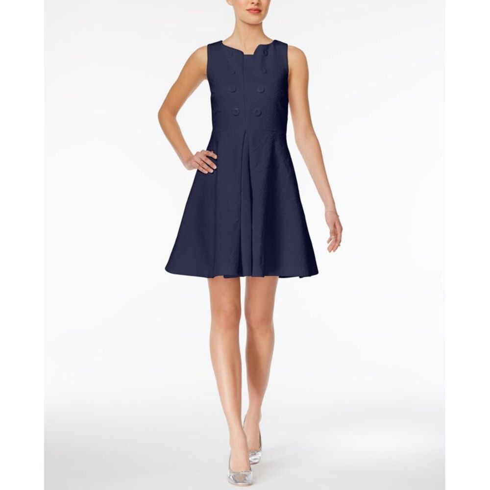 Maison Jules Embellished Jacquard Fit Flare Dress